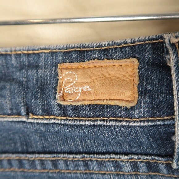 Paige Denim Blue Heights Jeans Low Rise Straight Leg Dark Wash Denim Size 2 Y2K - Picture 9 of 12